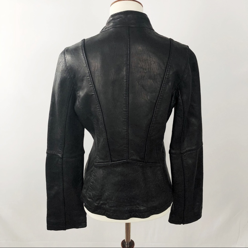 💸 SOLD :: Michael Kors Black Leather Moto Jacket - Picture 5 of 8